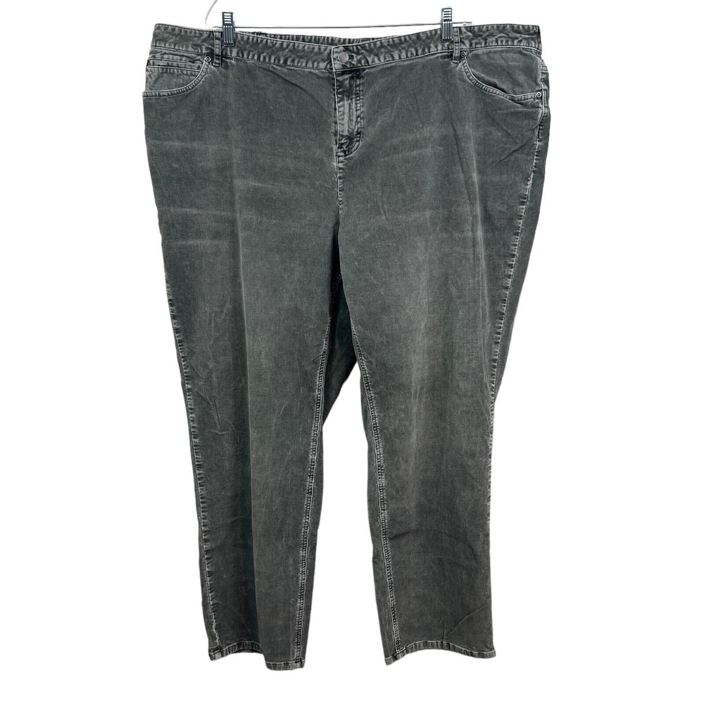 J. Jill Corduroy Pants Boyfriend Stretch Straight Leg Hi Rise Gray Women Sz 26*